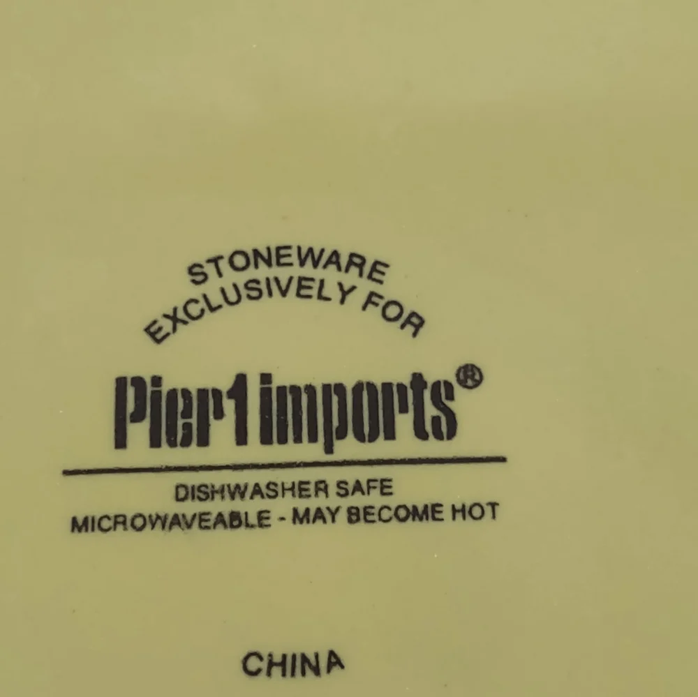 Pier 1 Stoneware Ceramic Lime Green square Plate Tray
